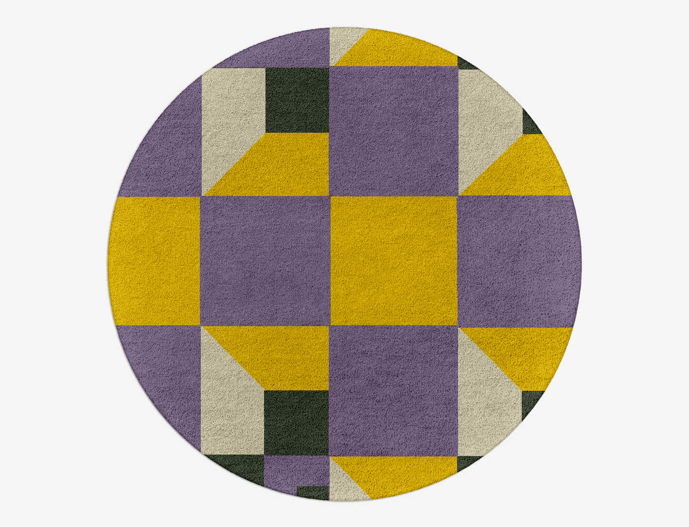 Heliotrope Geometric Round Hand Tufted Pure Wool Custom Rug by Rug Artisan