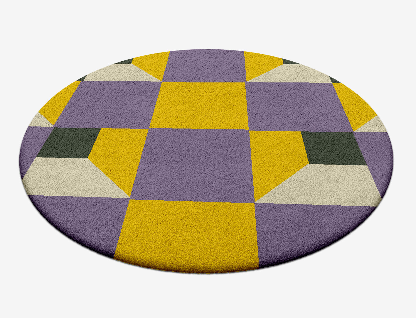 Heliotrope Geometric Round Hand Tufted Pure Wool Custom Rug by Rug Artisan