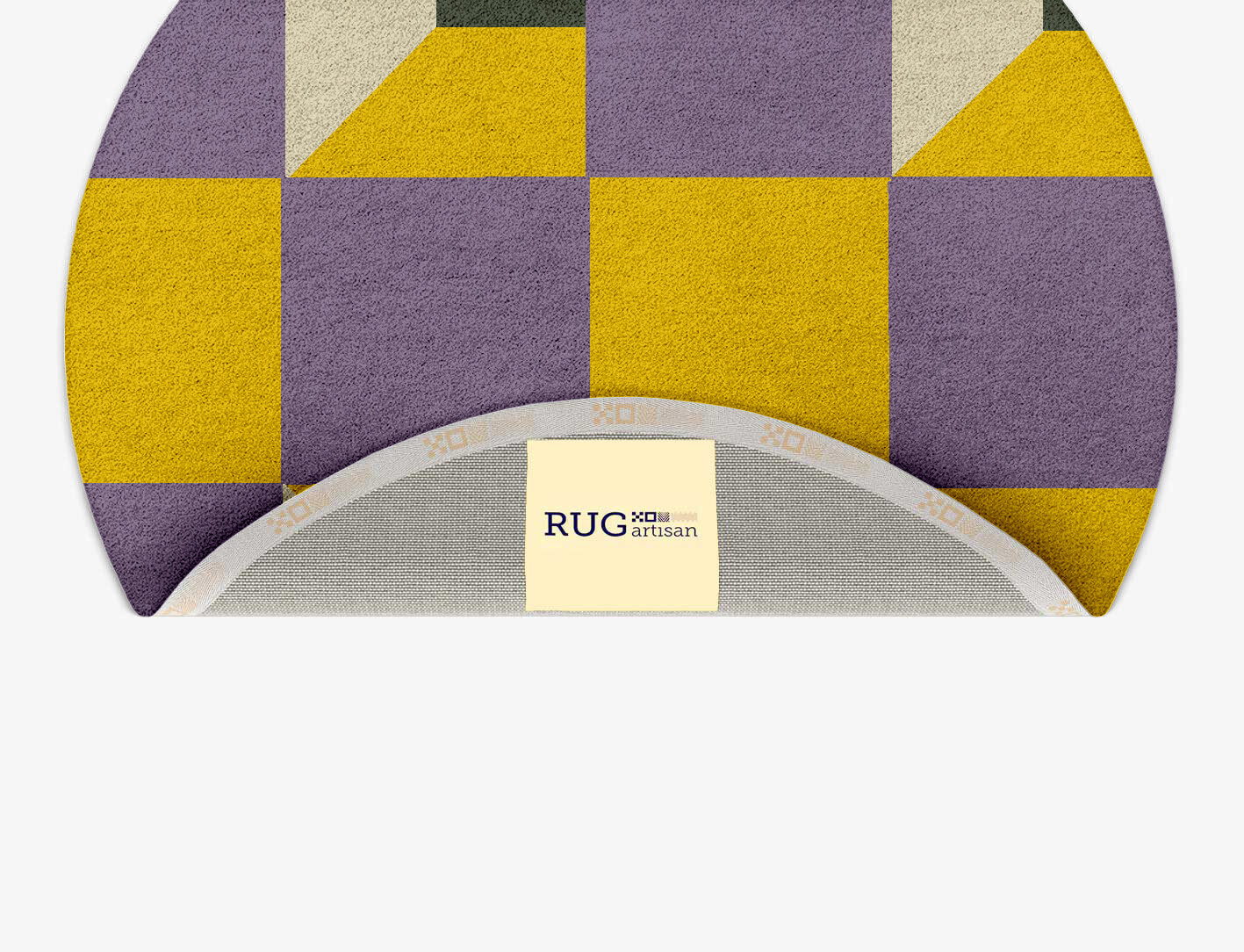 Heliotrope Geometric Round Hand Tufted Pure Wool Custom Rug by Rug Artisan