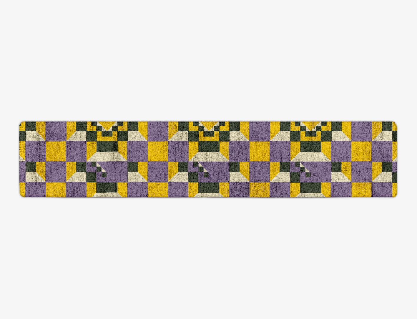 Heliotrope Geometric Runner Hand Tufted Bamboo Silk Custom Rug by Rug Artisan