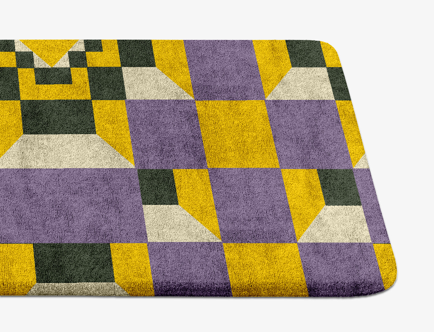 Heliotrope Geometric Runner Hand Tufted Bamboo Silk Custom Rug by Rug Artisan