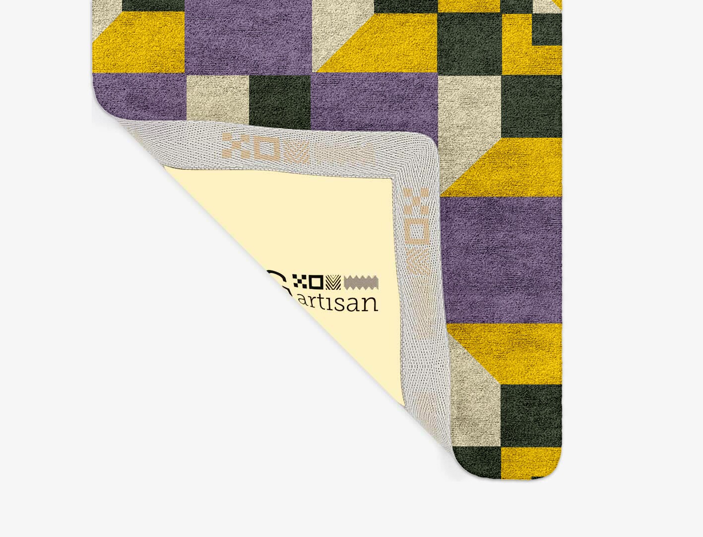 Heliotrope Geometric Runner Hand Tufted Bamboo Silk Custom Rug by Rug Artisan
