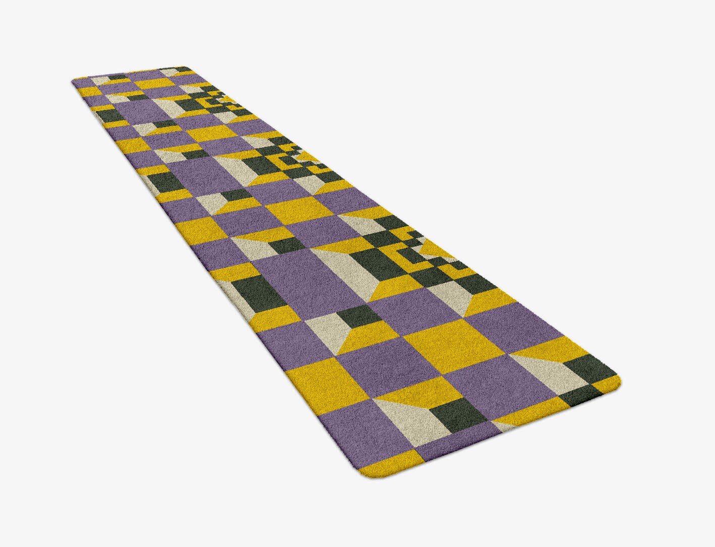Heliotrope Geometric Runner Hand Tufted Pure Wool Custom Rug by Rug Artisan
