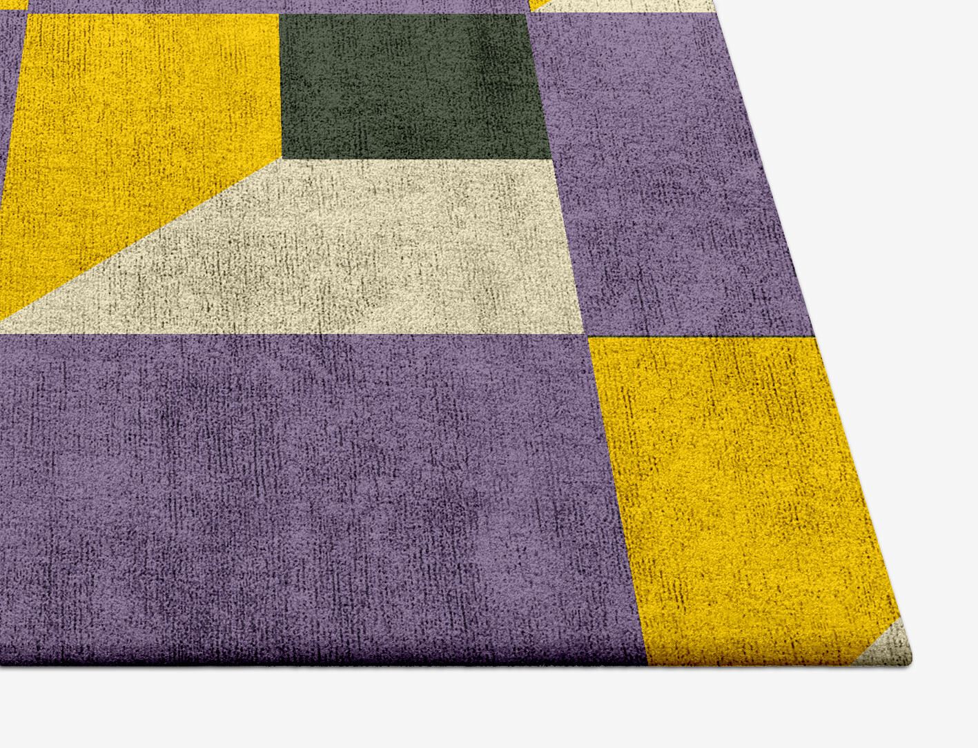 Heliotrope Geometric Square Hand Tufted Bamboo Silk Custom Rug by Rug Artisan