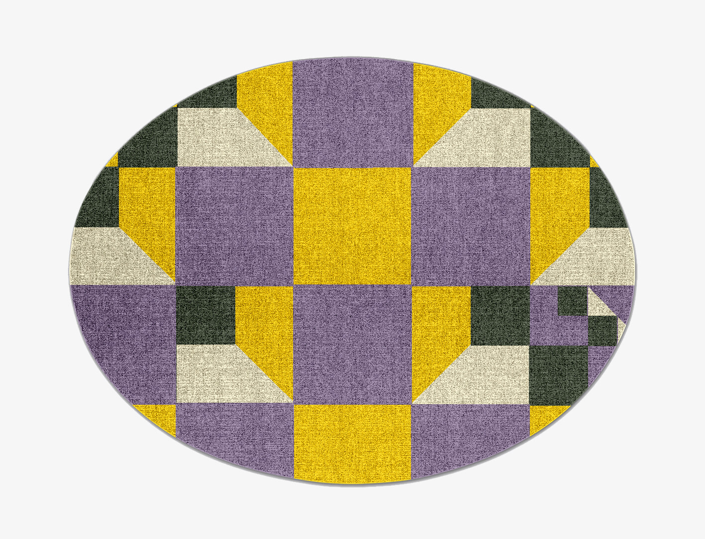 Heliotrope Geometric Oval Outdoor Recycled Yarn Custom Rug by Rug Artisan