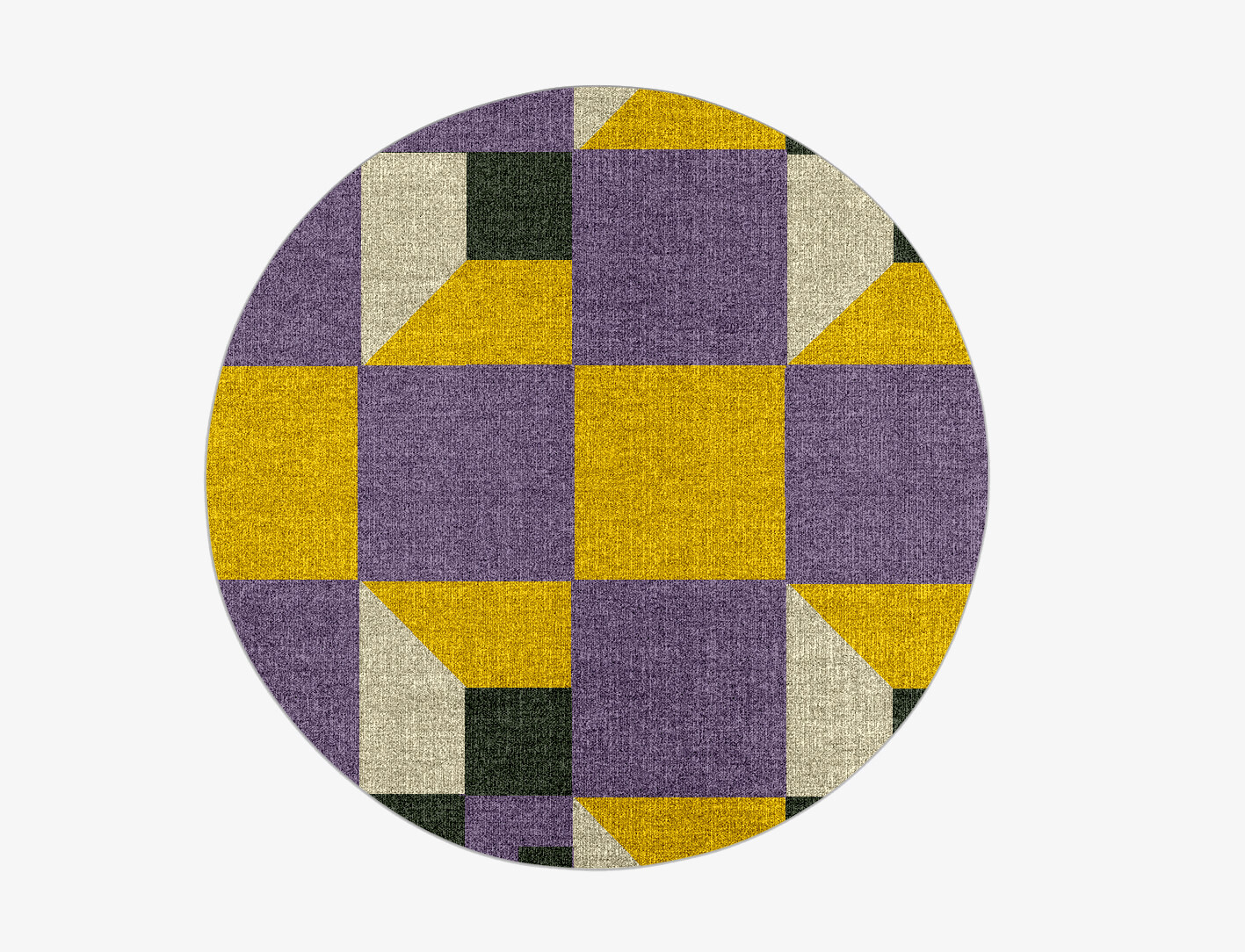 Heliotrope Geometric Round Outdoor Recycled Yarn Custom Rug by Rug Artisan