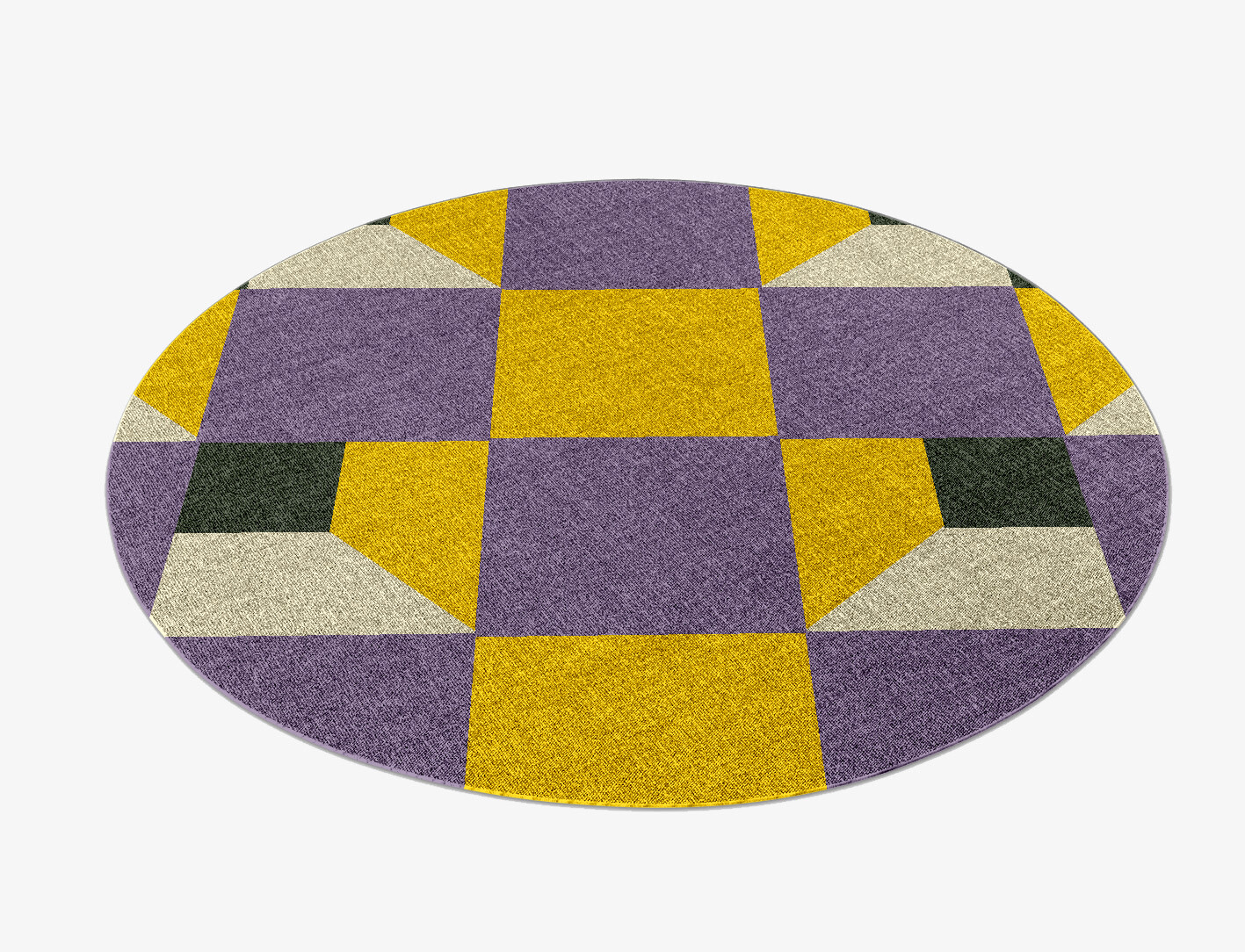 Heliotrope Geometric Round Outdoor Recycled Yarn Custom Rug by Rug Artisan
