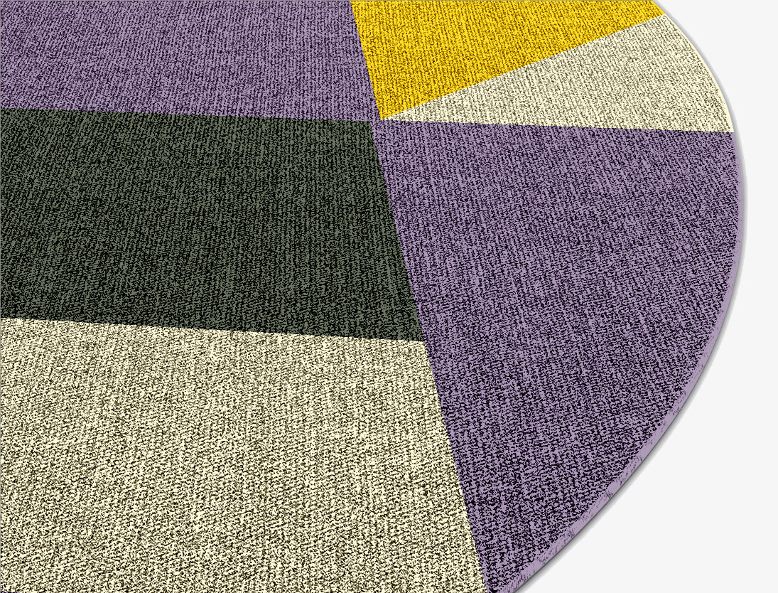 Heliotrope Geometric Round Outdoor Recycled Yarn Custom Rug by Rug Artisan