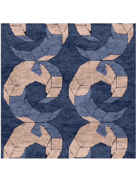 Helix Modern Art Square Hand Knotted Bamboo Silk Custom Rug by Rug Artisan