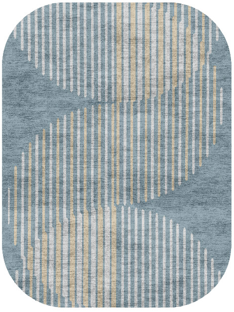 Hew Cerulean Oblong Hand Knotted Bamboo Silk Custom Rug by Rug Artisan