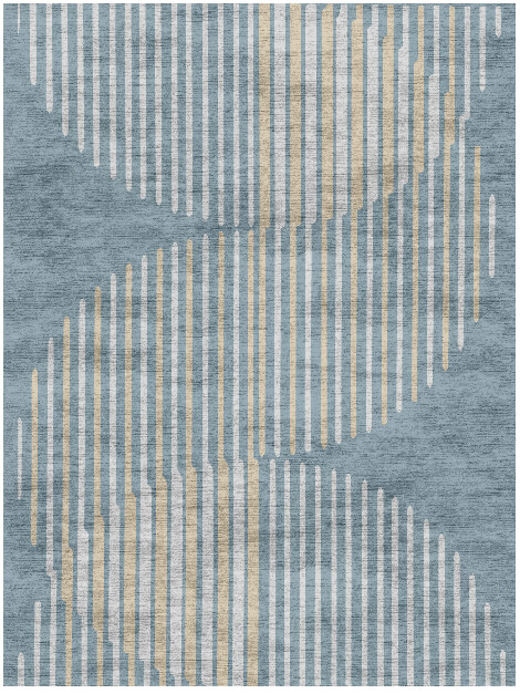 Hew Cerulean Rectangle Hand Knotted Bamboo Silk Custom Rug by Rug Artisan