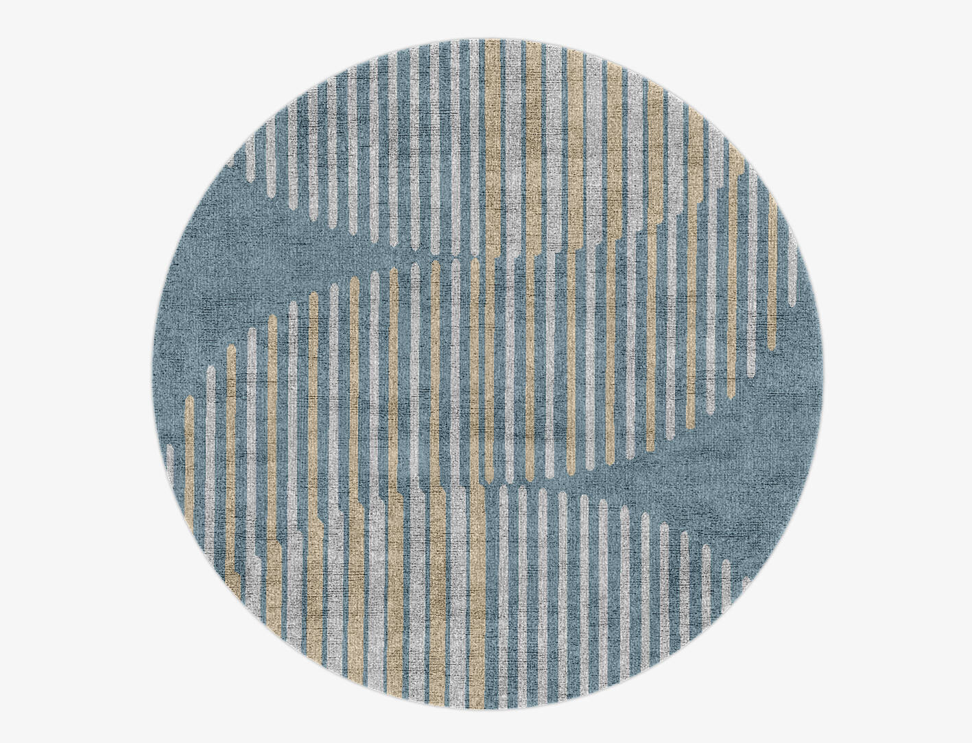 Hew Cerulean Round Hand Knotted Bamboo Silk Custom Rug by Rug Artisan