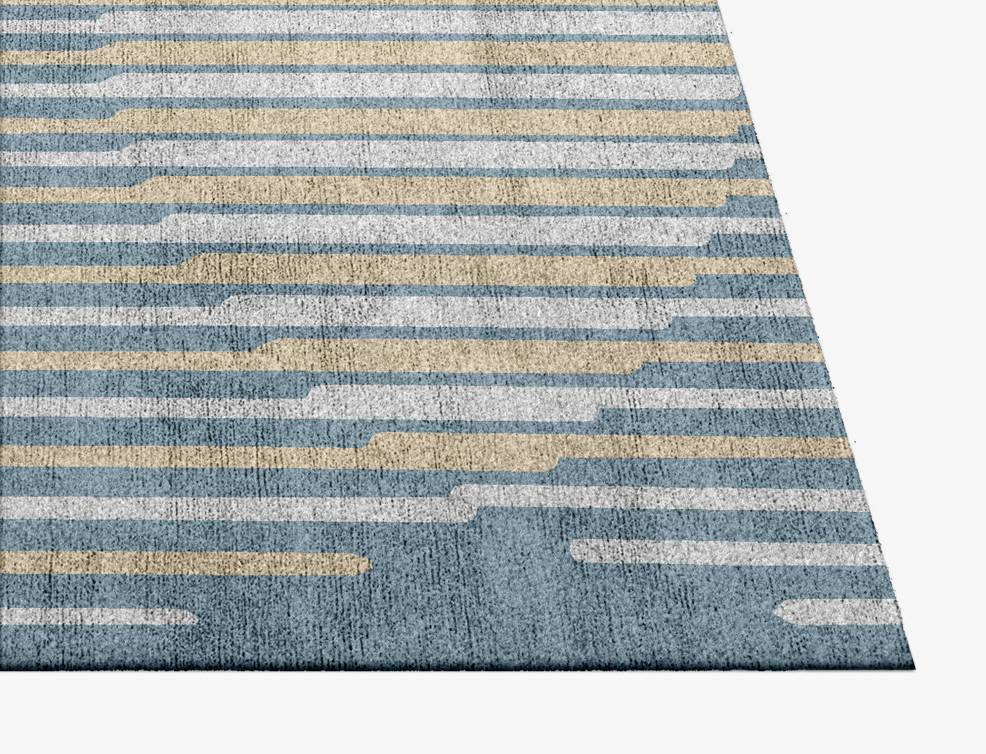 Hew Cerulean Square Hand Knotted Bamboo Silk Custom Rug by Rug Artisan