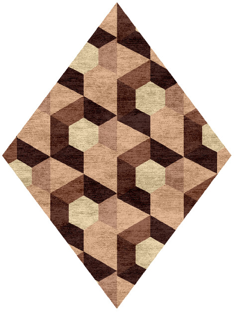 Hex Pyramids Modern Geometrics Diamond Hand Knotted Bamboo Silk Custom Rug by Rug Artisan