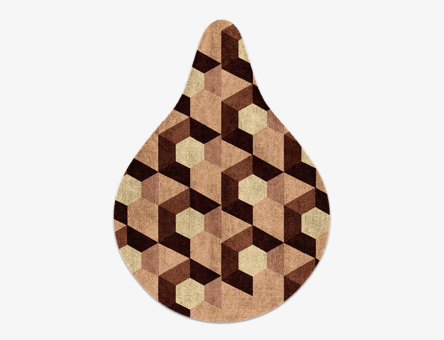 Hex Pyramids Modern Geometrics Drop Hand Knotted Bamboo Silk Custom Rug by Rug Artisan