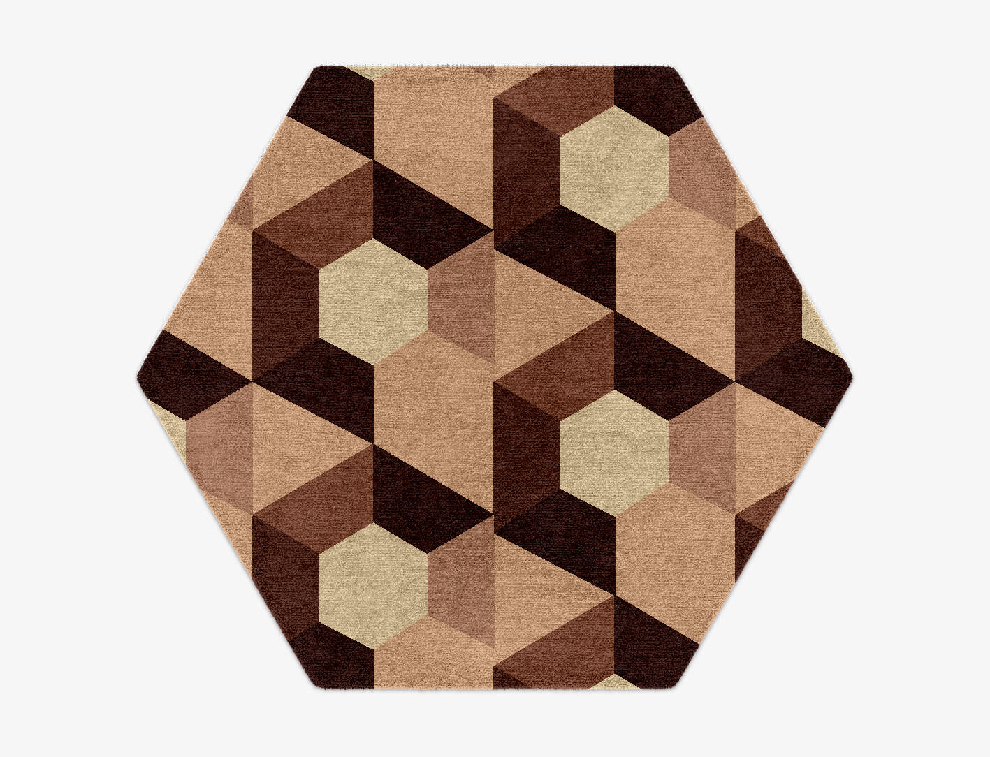 Hex Pyramids Modern Geometrics Hexagon Hand Knotted Tibetan Wool Custom Rug by Rug Artisan