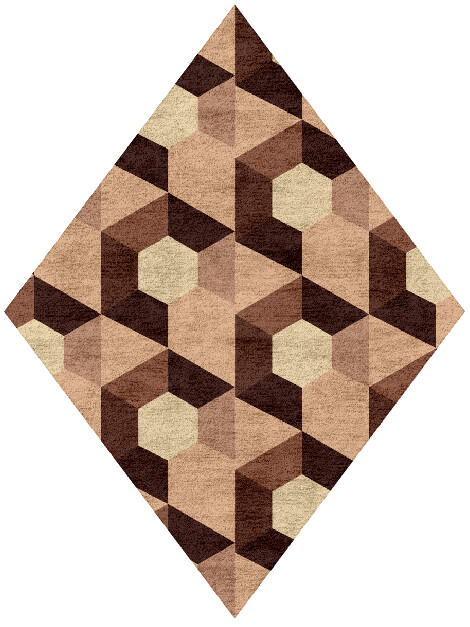 Hex Pyramids Modern Geometrics Diamond Hand Tufted Bamboo Silk Custom Rug by Rug Artisan