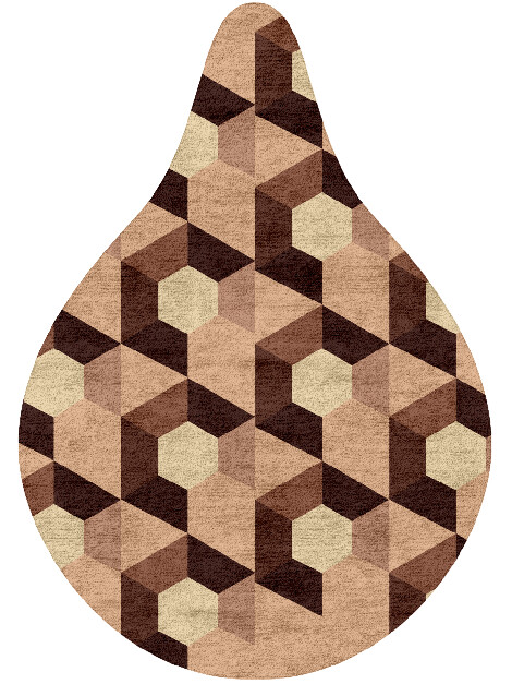 Hex Pyramids Modern Geometrics Drop Hand Tufted Bamboo Silk Custom Rug by Rug Artisan