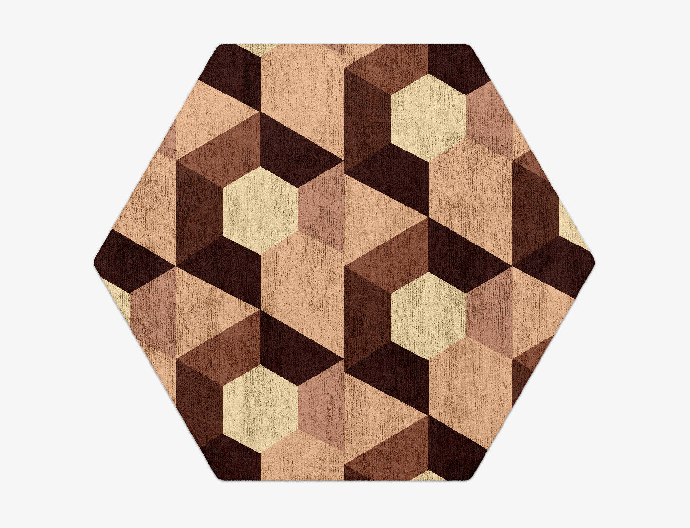 Hex Pyramids Modern Geometrics Hexagon Hand Tufted Bamboo Silk Custom Rug by Rug Artisan