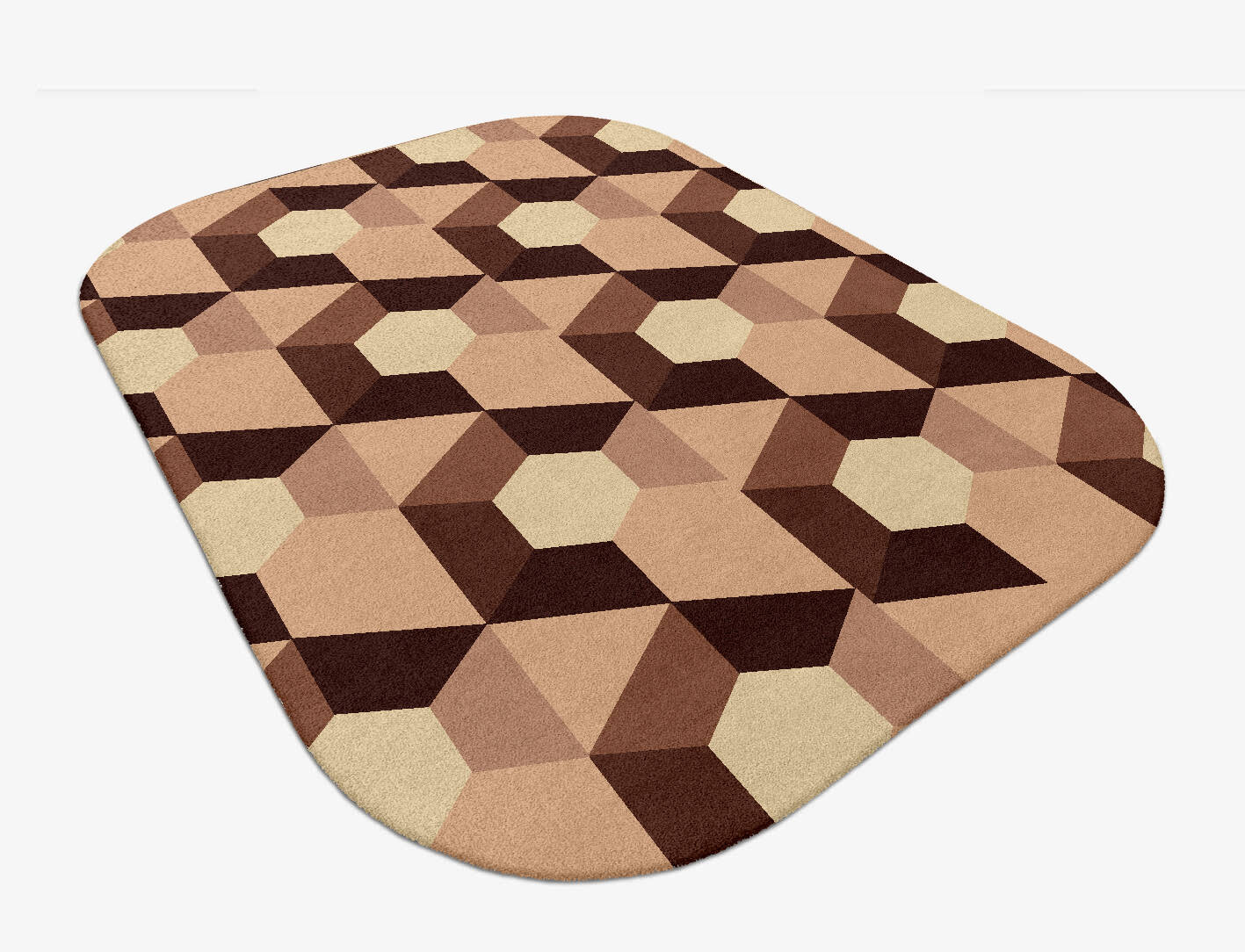 Hex Pyramids Modern Geometrics Oblong Hand Tufted Pure Wool Custom Rug by Rug Artisan