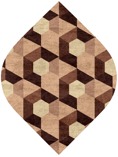 Hex Pyramids Modern Geometrics Ogee Hand Tufted Bamboo Silk Custom Rug by Rug Artisan