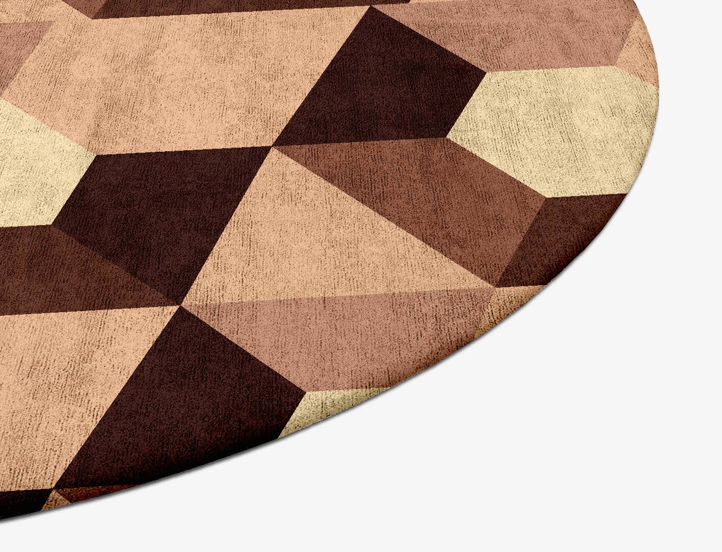 Hex Pyramids Modern Geometrics Oval Hand Tufted Bamboo Silk Custom Rug by Rug Artisan