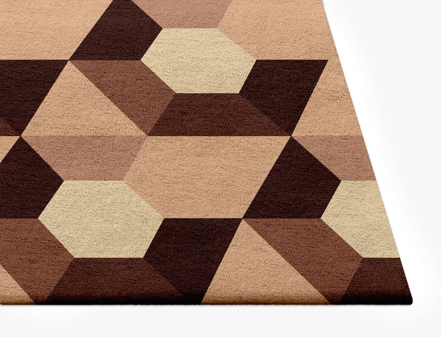 Hex Pyramids Modern Geometrics Rectangle Hand Tufted Pure Wool Custom Rug by Rug Artisan