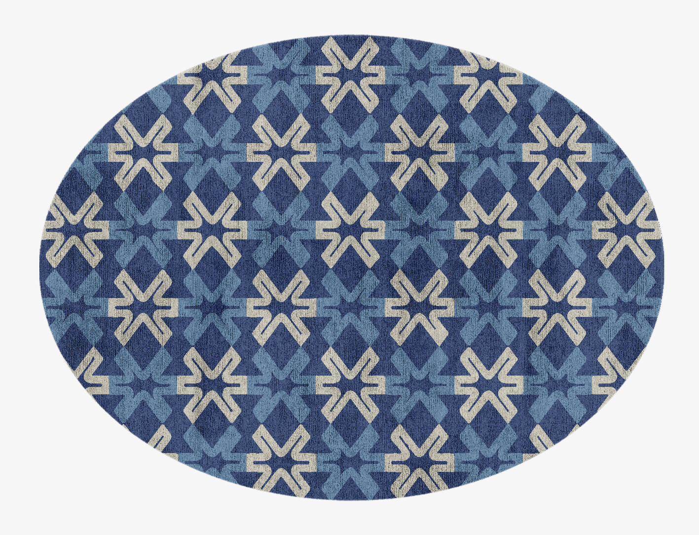 Hexagram Geometric Oval Hand Knotted Bamboo Silk Custom Rug by Rug Artisan