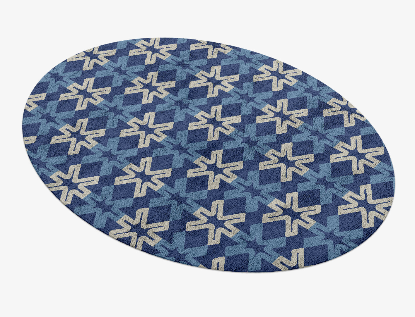 Hexagram Geometric Oval Hand Knotted Bamboo Silk Custom Rug by Rug Artisan