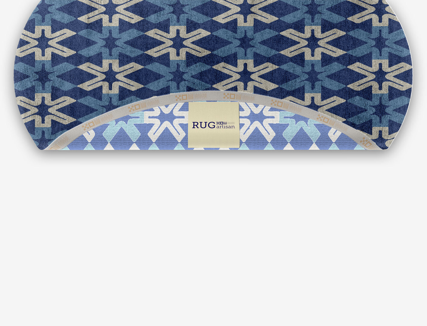 Hexagram Geometric Oval Hand Knotted Bamboo Silk Custom Rug by Rug Artisan