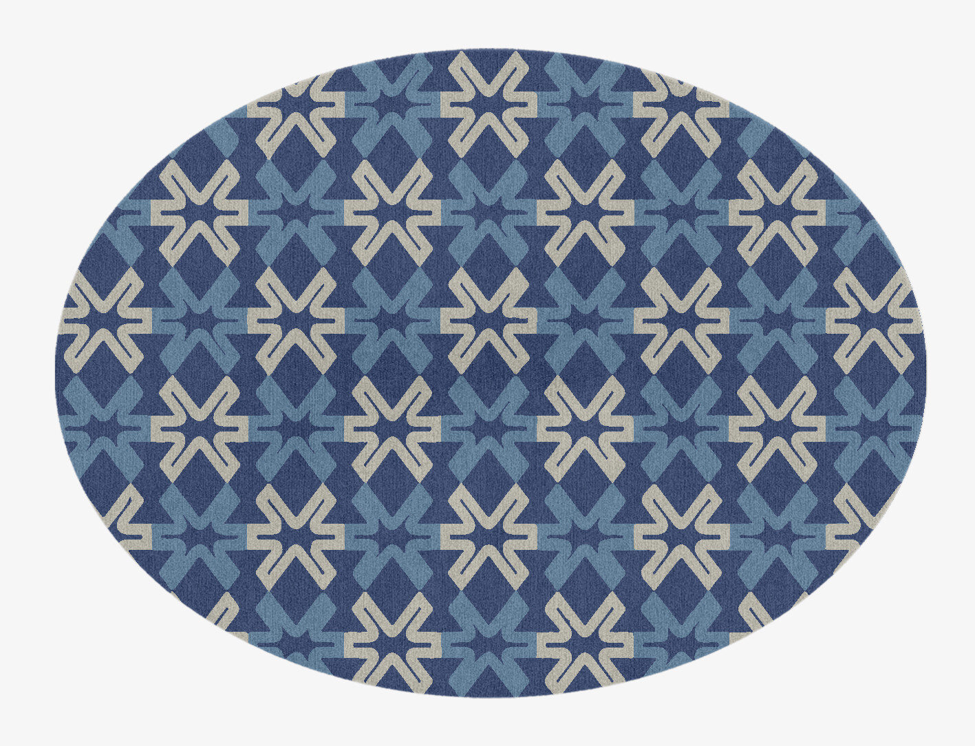 Hexagram Geometric Oval Hand Knotted Tibetan Wool Custom Rug by Rug Artisan
