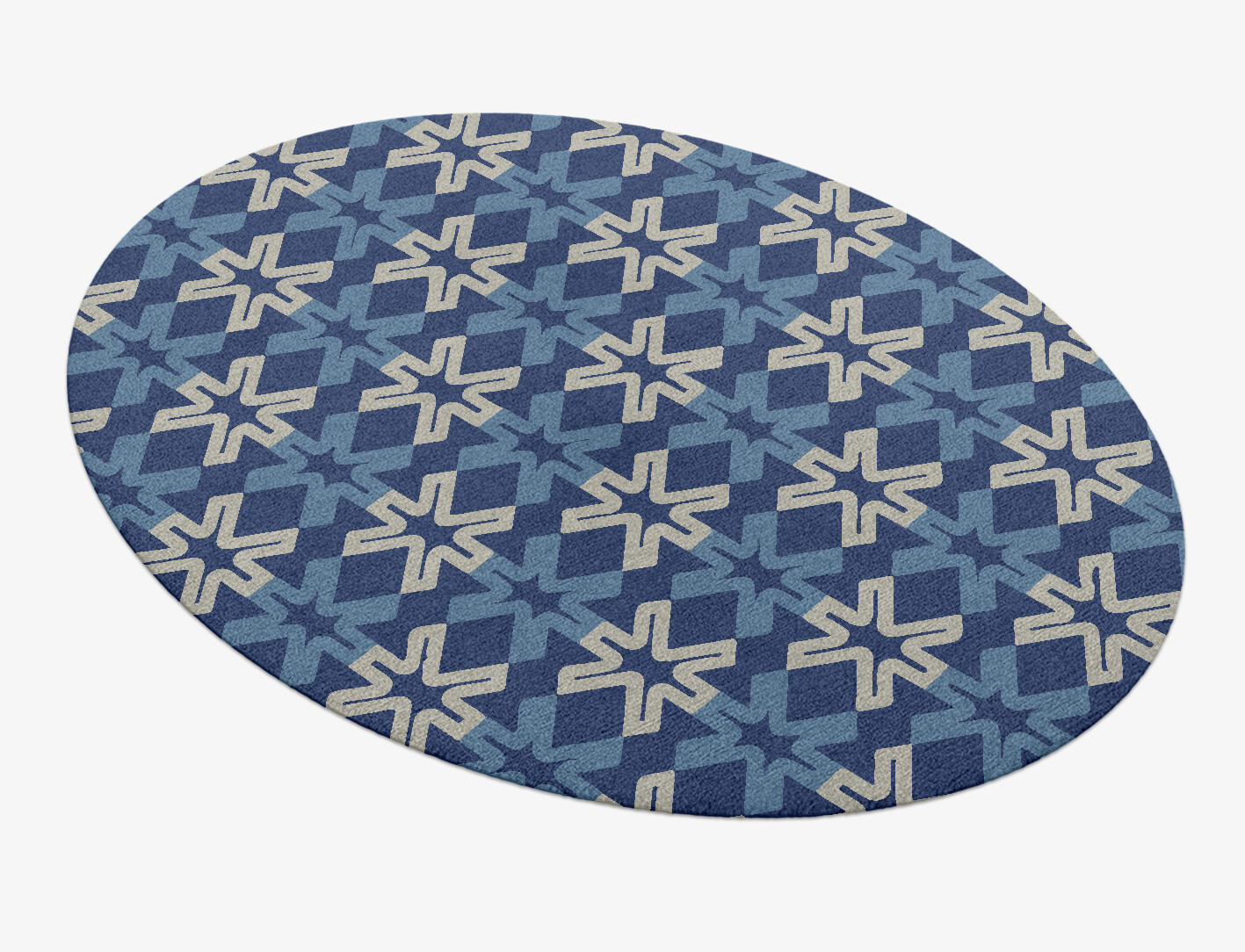Hexagram Geometric Oval Hand Knotted Tibetan Wool Custom Rug by Rug Artisan