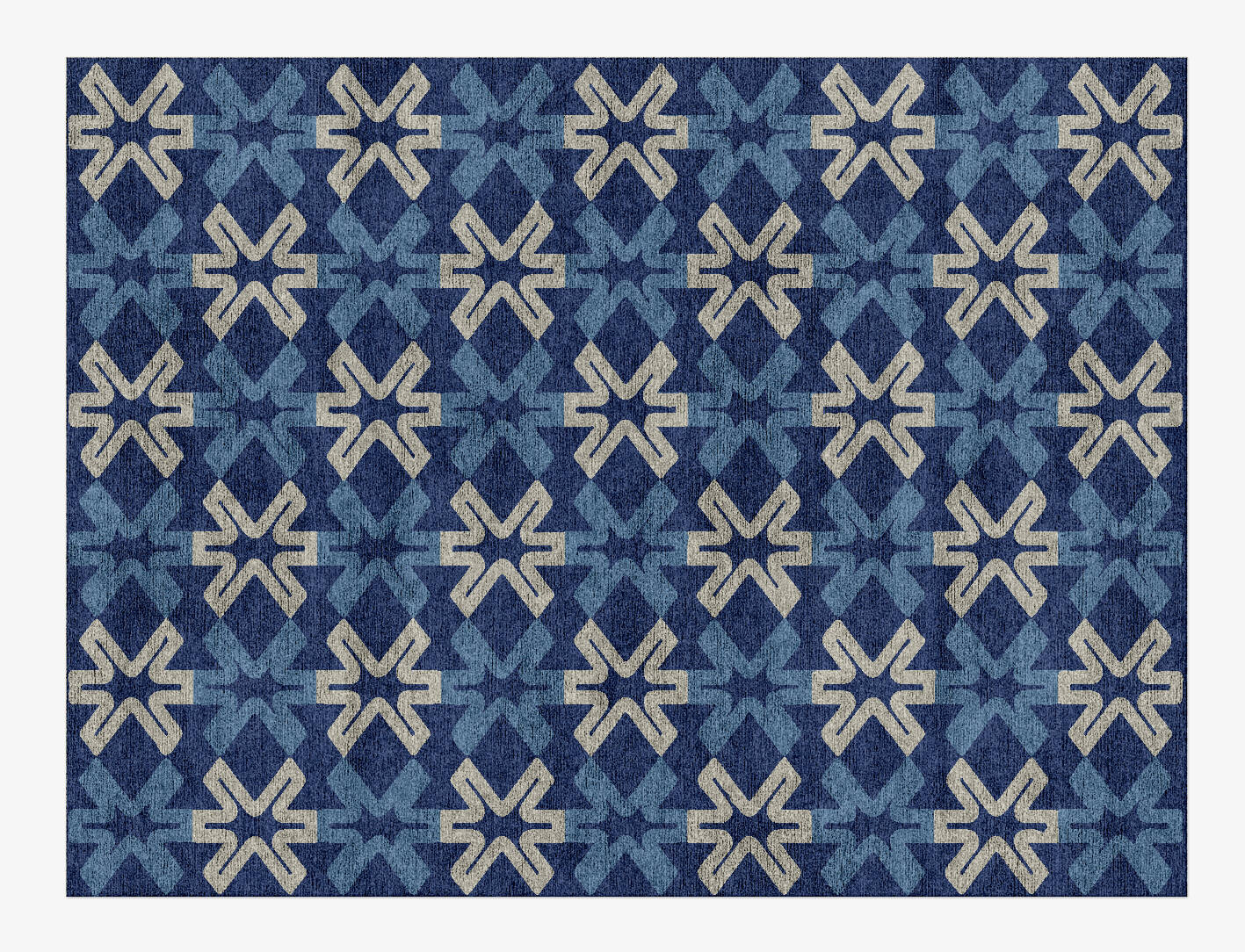 Hexagram Modern Geometrics Rectangle Hand Knotted Bamboo Silk Custom Rug by Rug Artisan