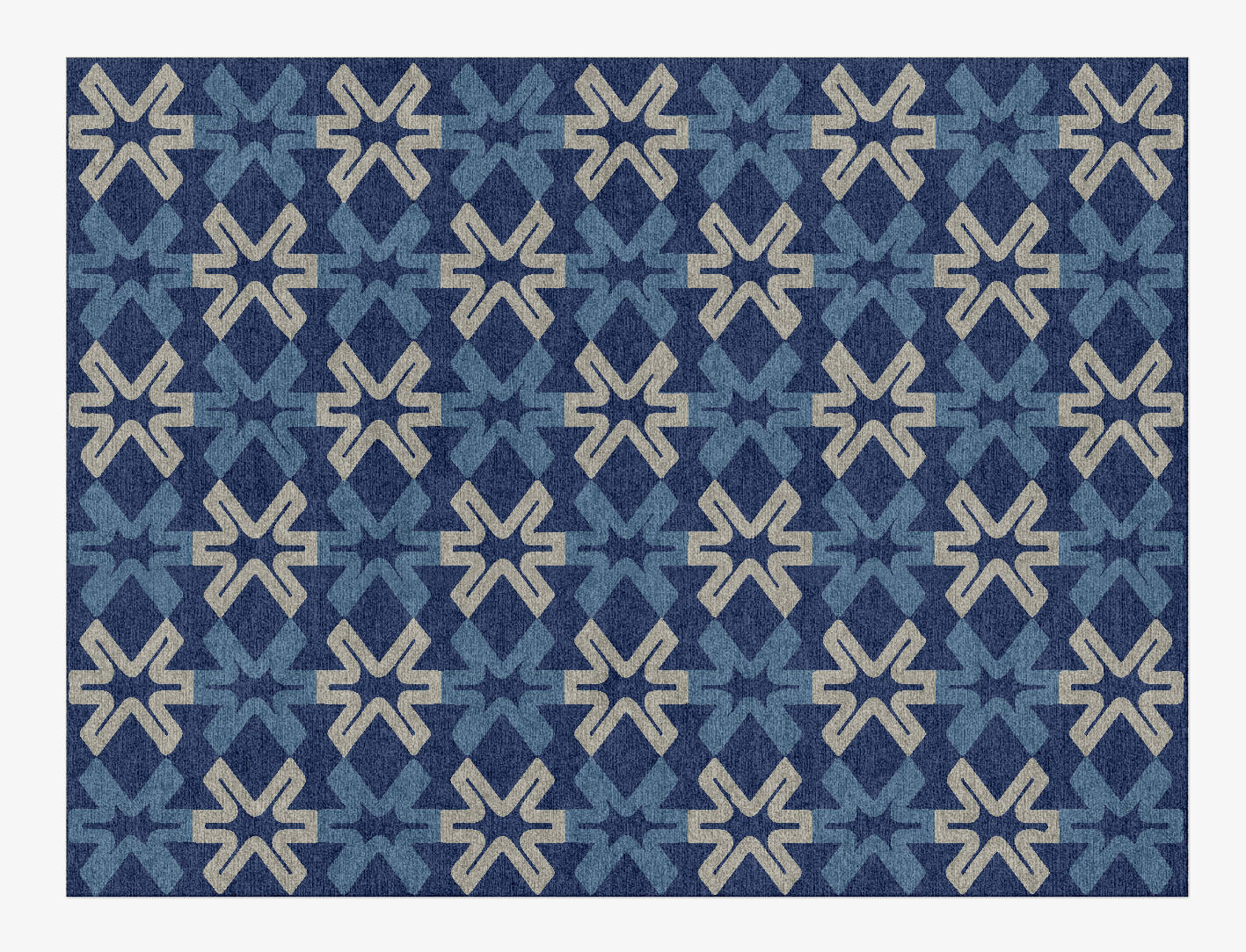 Hexagram Modern Geometrics Rectangle Hand Knotted Tibetan Wool Custom Rug by Rug Artisan