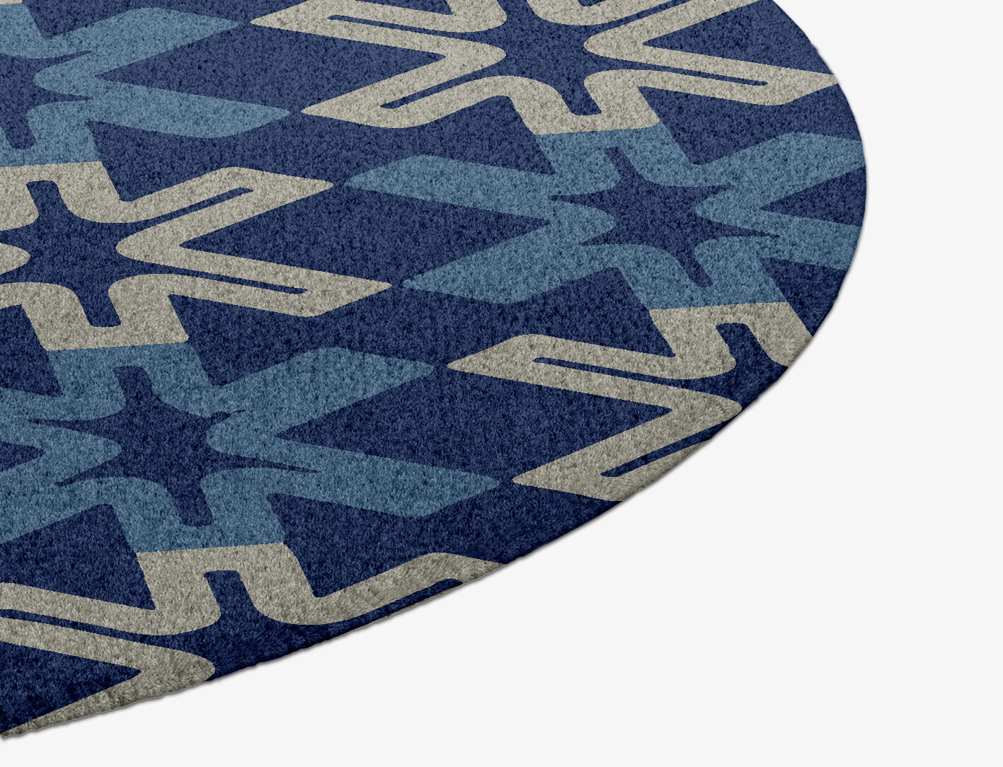 Hexagram Geometric Round Hand Knotted Tibetan Wool Custom Rug by Rug Artisan
