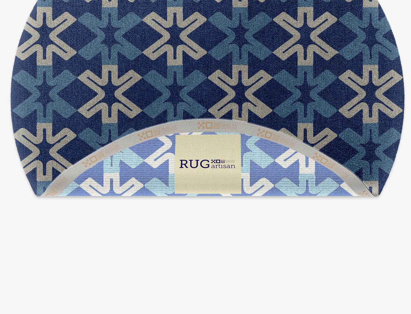 Hexagram Geometric Round Hand Knotted Tibetan Wool Custom Rug by Rug Artisan