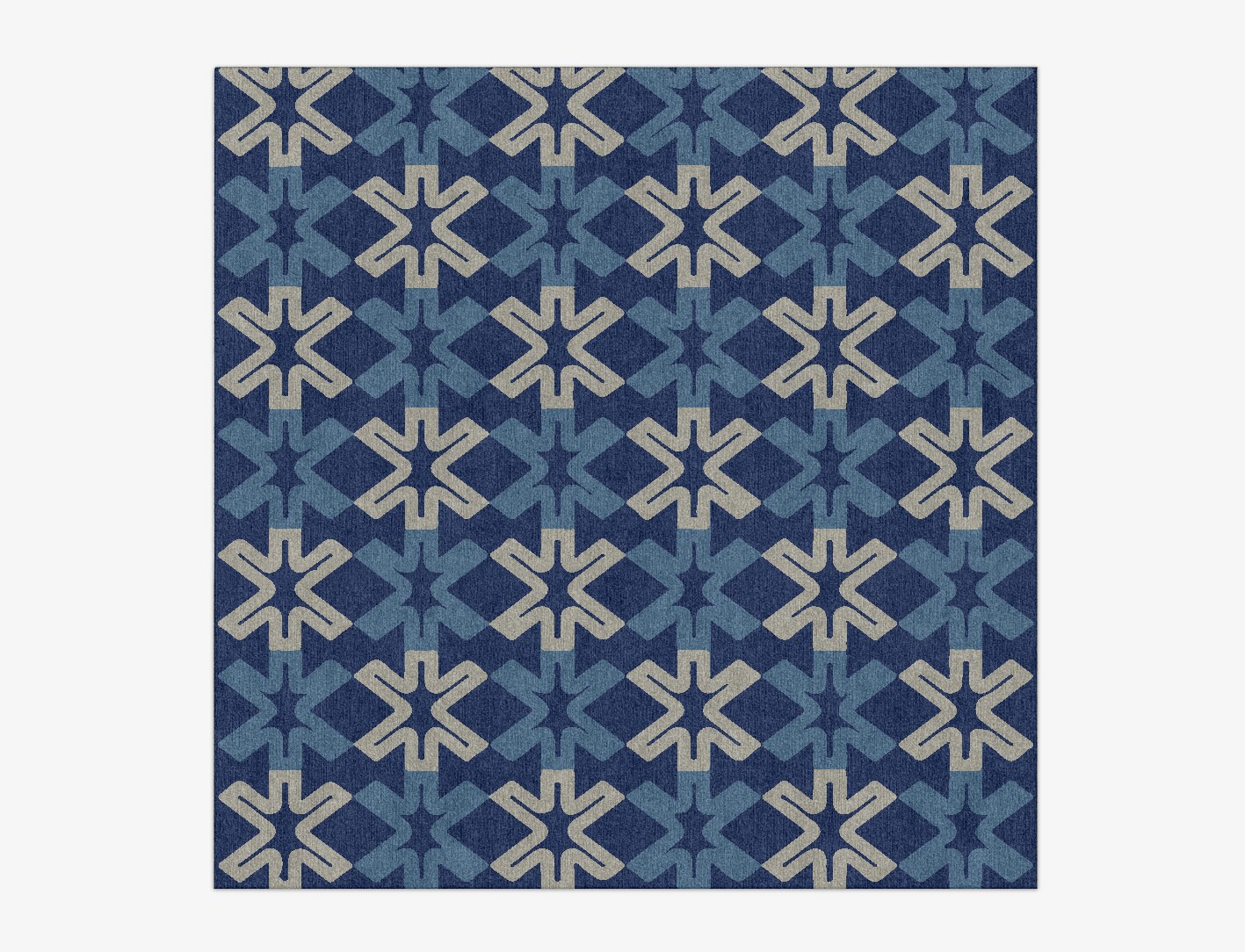 Hexagram Geometric Square Hand Knotted Tibetan Wool Custom Rug by Rug Artisan