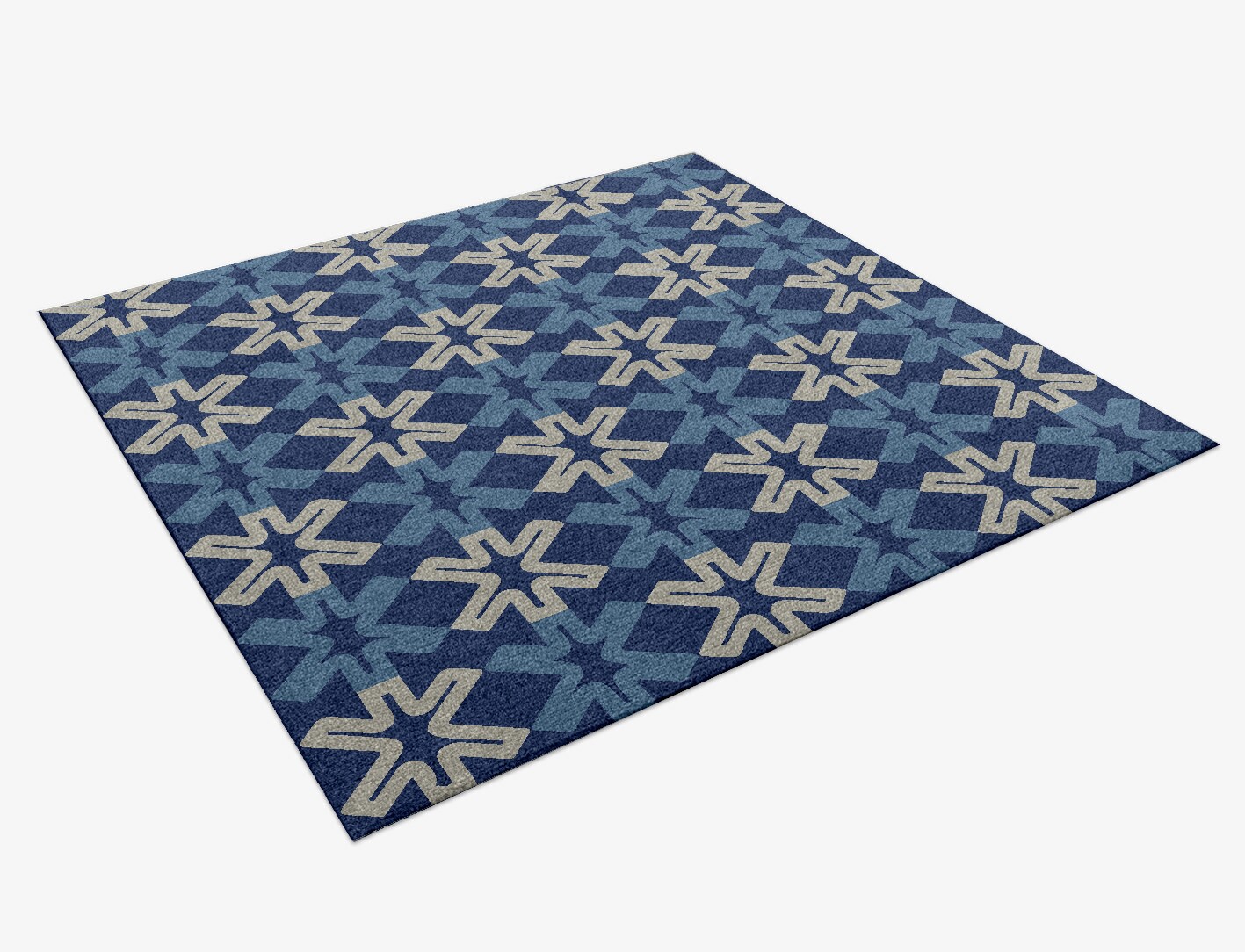 Hexagram Geometric Square Hand Knotted Tibetan Wool Custom Rug by Rug Artisan