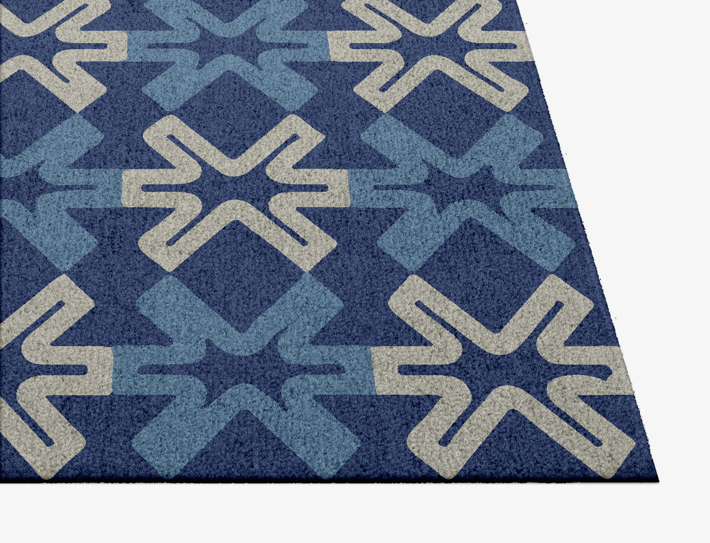 Hexagram Geometric Square Hand Knotted Tibetan Wool Custom Rug by Rug Artisan