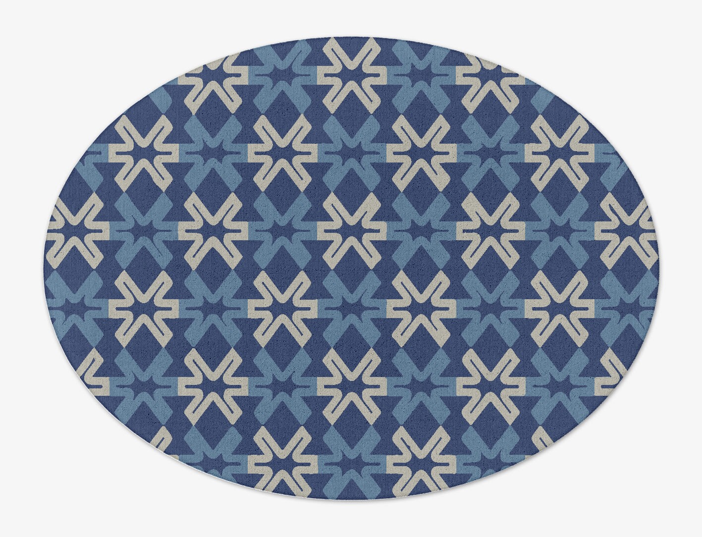 Hexagram Geometric Oval Hand Tufted Pure Wool Custom Rug by Rug Artisan