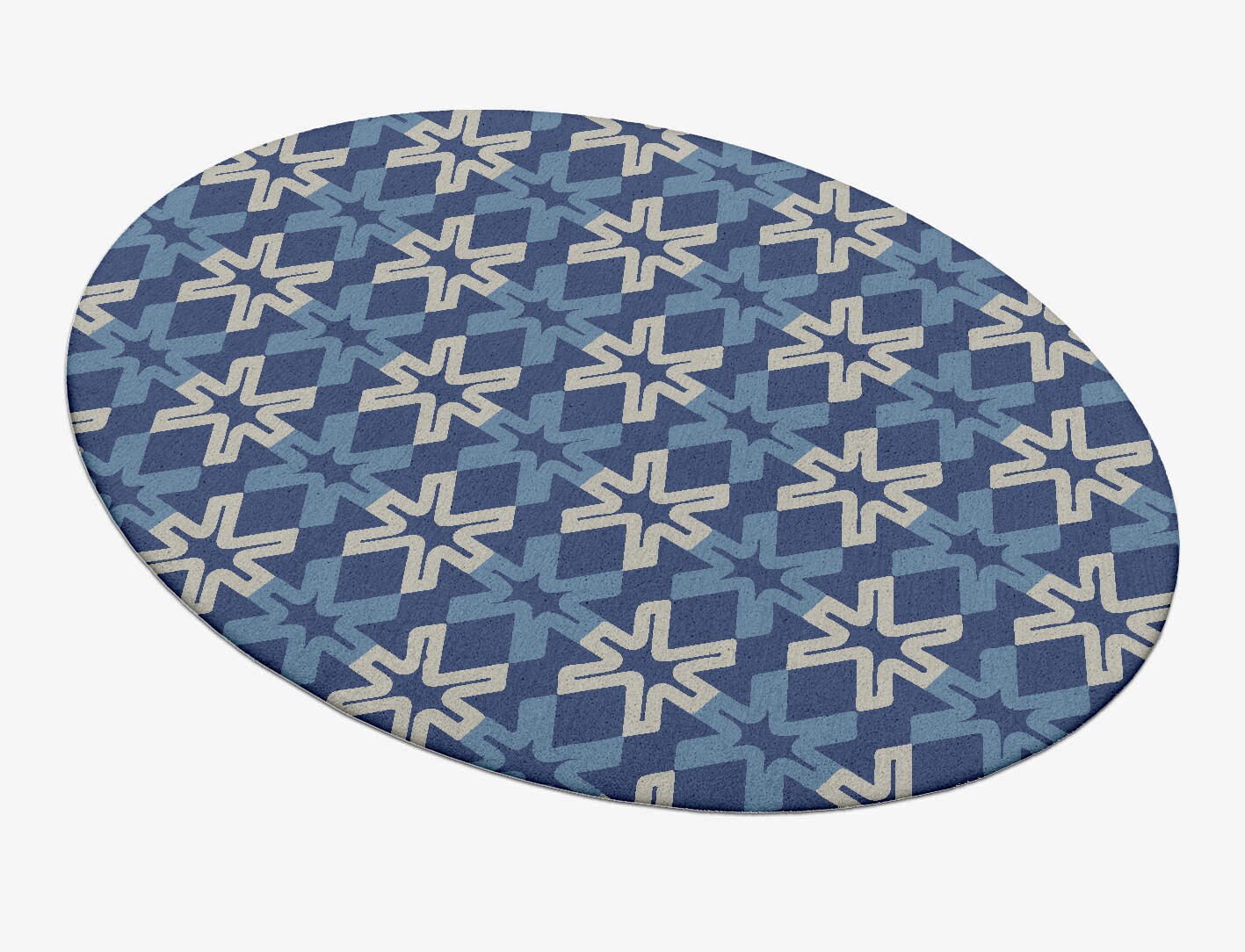 Hexagram Geometric Oval Hand Tufted Pure Wool Custom Rug by Rug Artisan