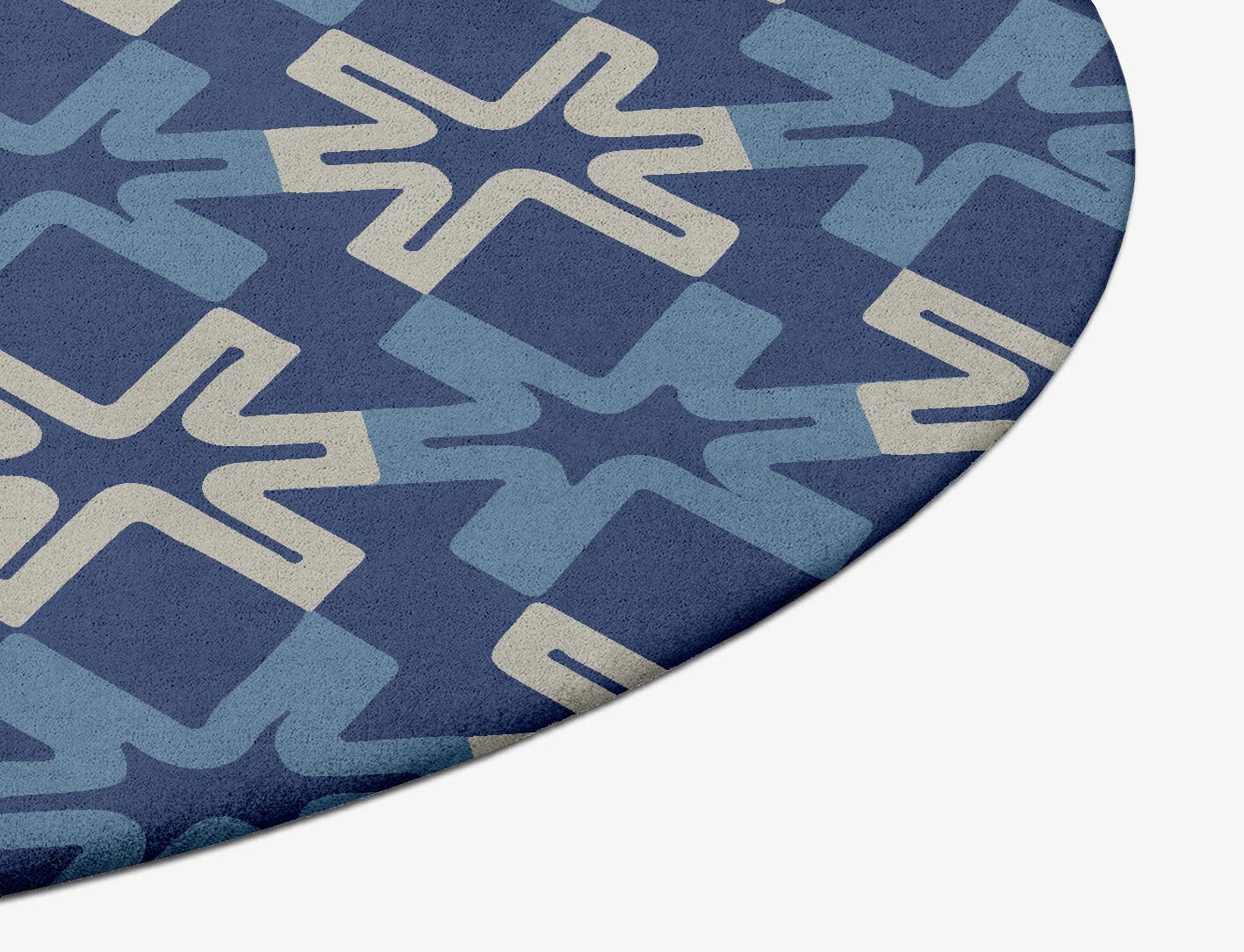 Hexagram Geometric Oval Hand Tufted Pure Wool Custom Rug by Rug Artisan