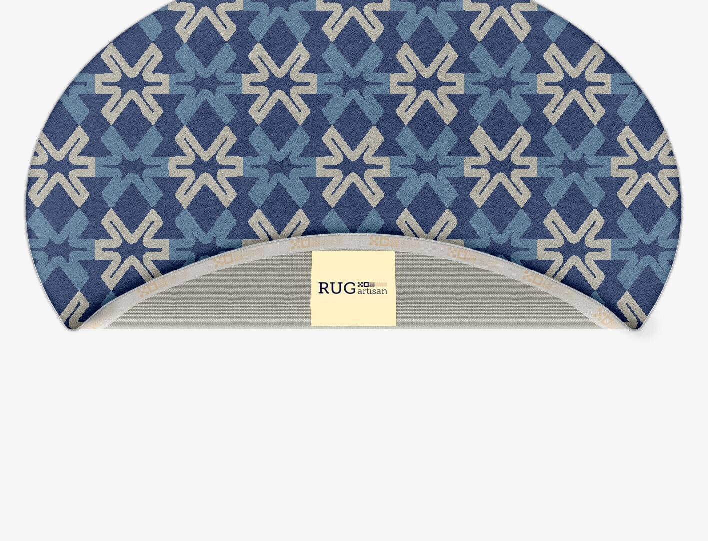 Hexagram Geometric Oval Hand Tufted Pure Wool Custom Rug by Rug Artisan