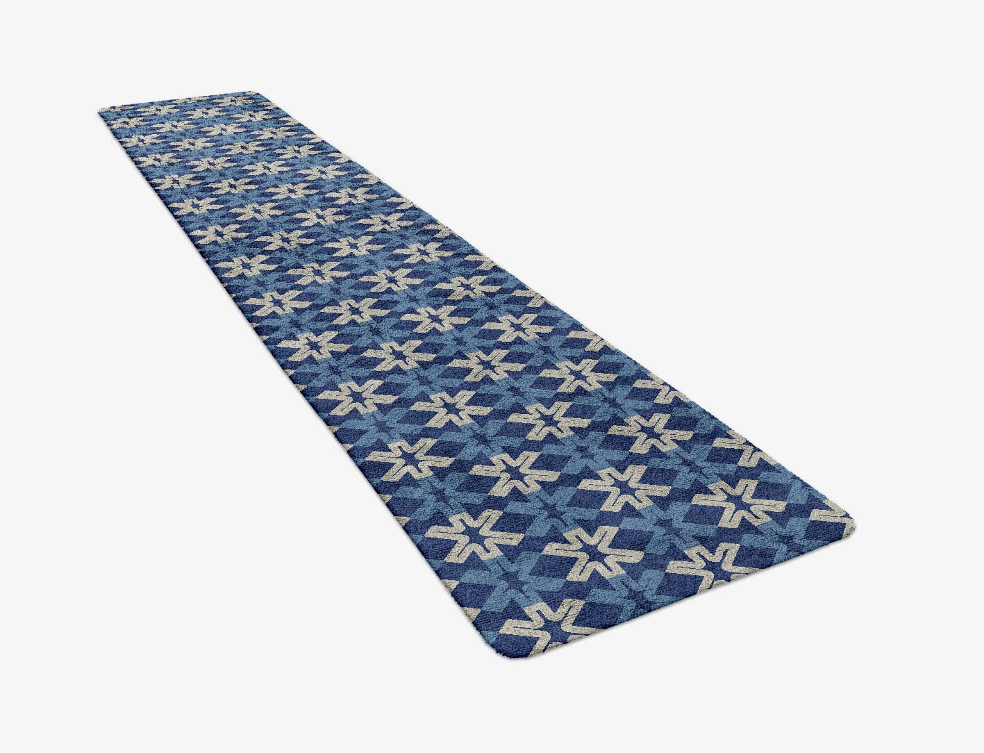 Hexagram Geometric Runner Hand Tufted Bamboo Silk Custom Rug by Rug Artisan