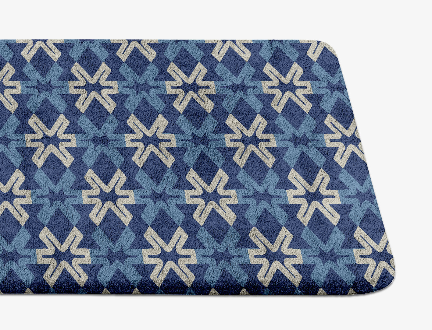 Hexagram Geometric Runner Hand Tufted Bamboo Silk Custom Rug by Rug Artisan