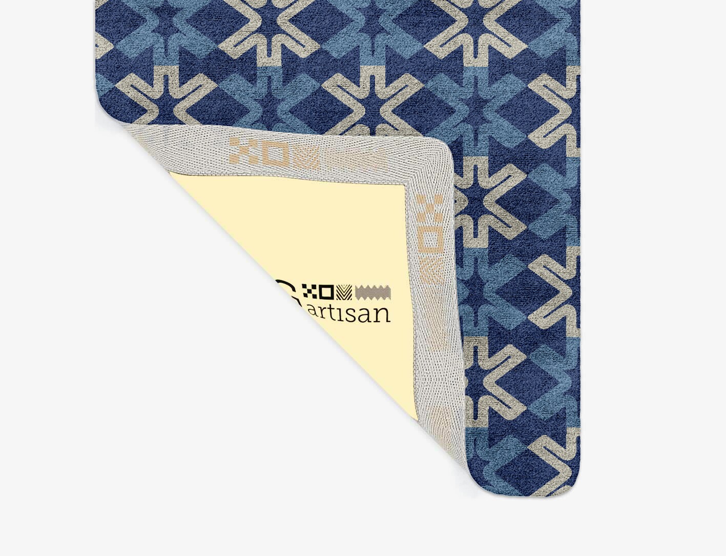 Hexagram Geometric Runner Hand Tufted Bamboo Silk Custom Rug by Rug Artisan