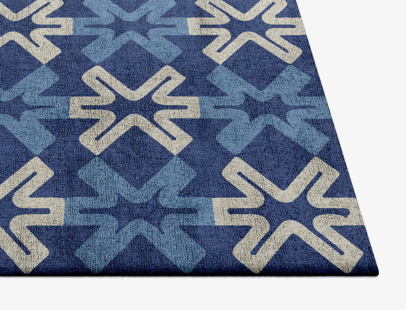 Hexagram Modern Geometrics Square Hand Tufted Bamboo Silk Custom Rug by Rug Artisan