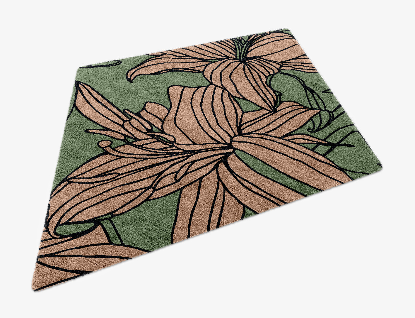 Hippeastrum Field of Flowers Diamond Hand Knotted Bamboo Silk Custom Rug by Rug Artisan