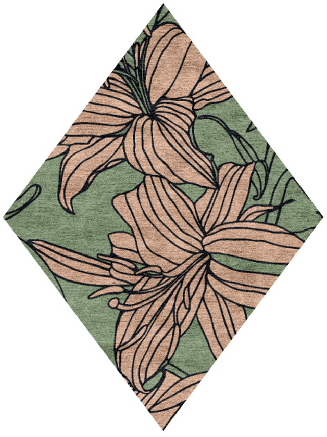 Hippeastrum Field of Flowers Diamond Hand Knotted Bamboo Silk Custom Rug by Rug Artisan