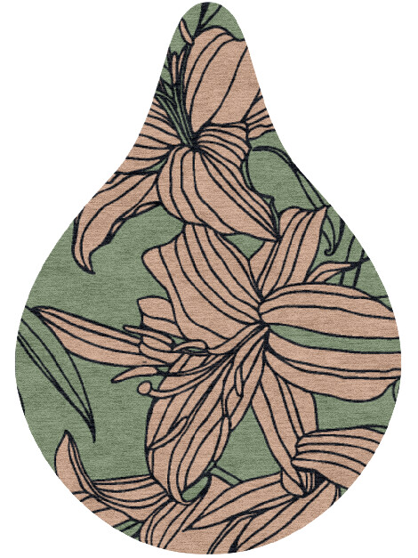 Hippeastrum Field of Flowers Drop Hand Knotted Tibetan Wool Custom Rug by Rug Artisan